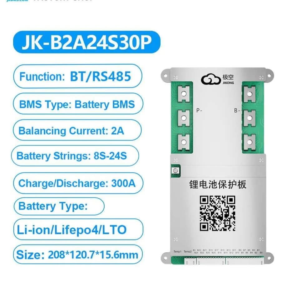 JK-BMS 8-24S Rated 300A Balance 2A image 1