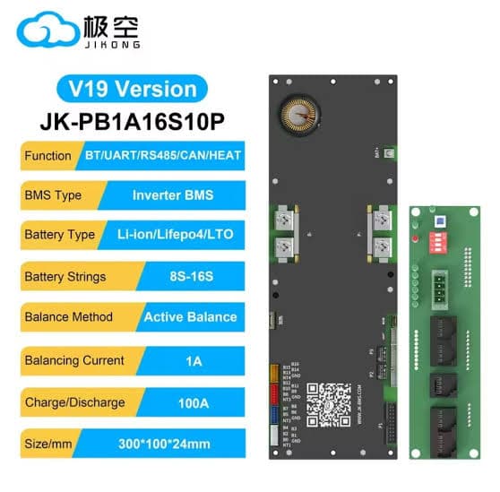 JK-BMS Home ESS 8-16S Rated 100A Balance 1A image 1