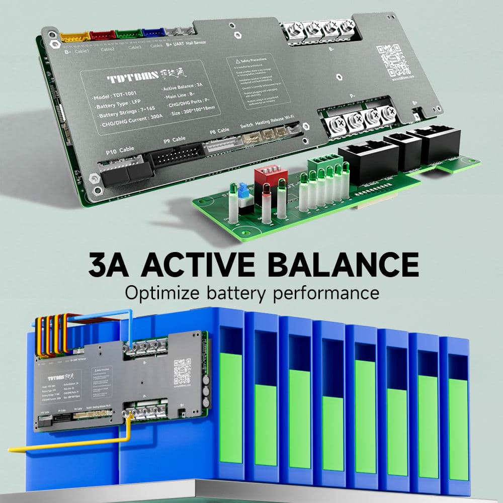 TDT-BMS Home ESS 7-16S Rated 300A Balance 3A with 4.3" Touch Display image 3